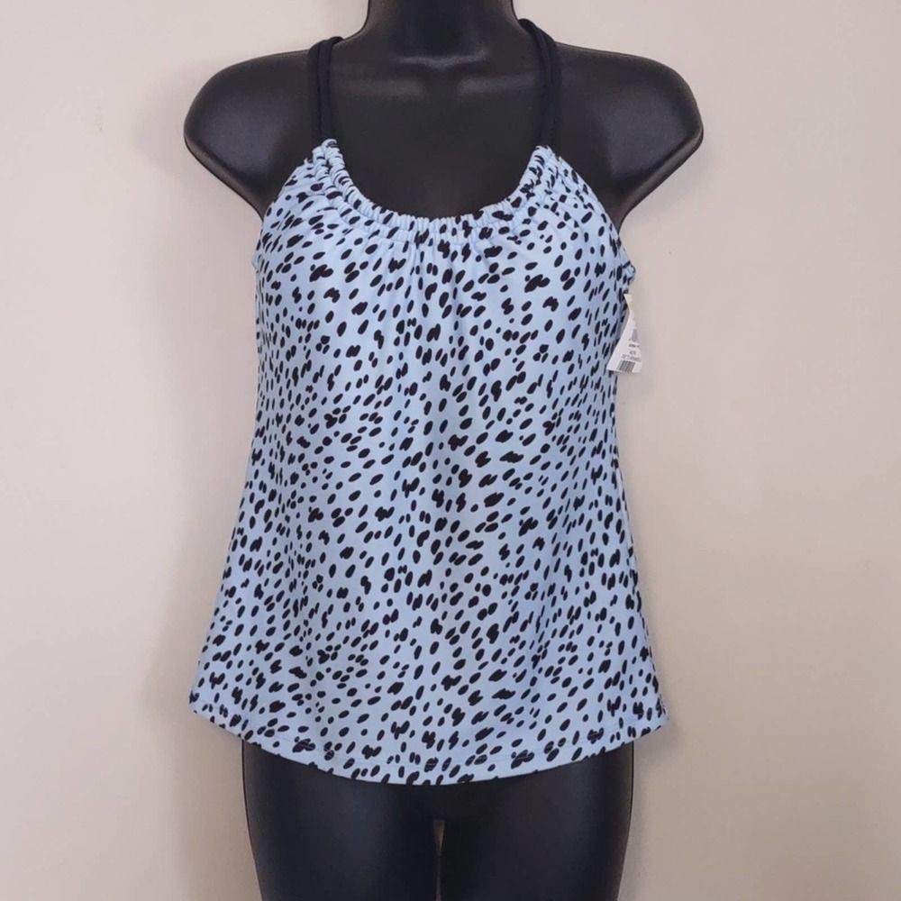 NEXT Blue Dalmatian Print Tankini Swim Bikini Top 32 B/C - Picture 1 of 10